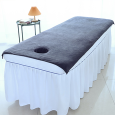 [로이스] 얼굴구멍 있는 마사지베드용 극세사 대형 타올 시트 90x190cm 안마 마사지 스파 도수치료 피부관리실 한의원, 1개, 그레이