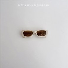 야외용 UV400 선글라스 귀여운 직사각형 클래식 반투명 보호 빈티지, 권장1 10세, 녹색, 1개