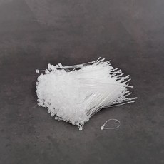 kimspp 투명 택끈(소) 8.5cm 약1000개입 택고리 라벨끈 상표끈 택끈 실고리, 1개