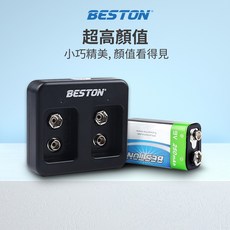 BESTON 9V鎳氫電池充電器套裝, 1個, 9V鎳氫電池雙槽充電器