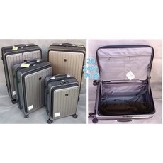 PC材質 前開式 飛機輪 20/24/28吋行李箱, 1個, 金色,28吋