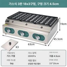 미소샵 타코야끼기계 타코야끼만들기 상업용, 가스 54구 4.5cm B, 기본 색상