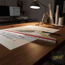 건축용 스케일자 삼각 축척자 설계 인테리어 제도, 1개, 상세페이지 참조