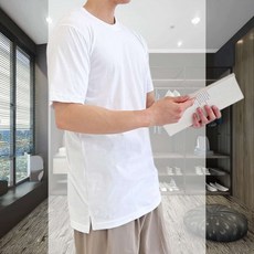 남자 롱 반팔면티 스포츠웨어 남친룩 유니폼 쿨론티 헬스 하계