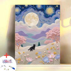 글로윅 DIY명화그리기 피포페인팅 그림그리기 유화 세트, 40*50cm, 05달, 1개