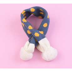 JUN팩토리 유아동 쁘띠머플러 쁘띠도트방울 머플러 워머 크리스마스 KC인증 어린이집 개별포장 유치원 답례품 생일선물, 1개, 블루