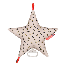 mellipou 嬰兒粉色雲朵造型床掛，柔軟舒適，促進視覺發展, 星星粉底蝴蝶, 1個