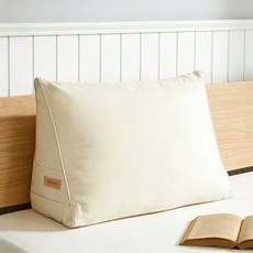 WHH 편안하고 부드러운 캔버스 삼각 등받이 쿠션 손잡이 포함, 미백색