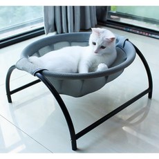 天使花園 貓吊床 寵物床 貓窩 透氣網布設計, 現貨) 灰色網布 貓吊床, 1個