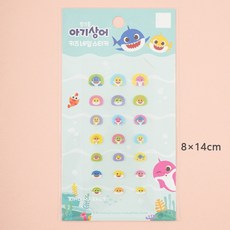 大創 Daiso 碰碰狐 Pinkfong 鯊魚寶寶 兒童指甲貼, 1個, 鯊魚家族 A款
