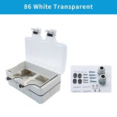 OMCH 실외 스위치 소켓 보호 박스 146 86형 방수 인클로저 오픈형 더블홀 플러시 마운트 방우형, 86-Transparent White