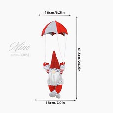 聖誕無臉跳傘老人掛件》聖誕掛飾、聖誕佈置、聖誕老人 ‍ 掛飾、紅帽無臉老人, A38 - B紅帽款, 1個