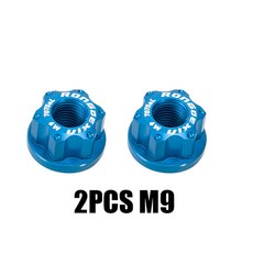2PCS 자전거 M10 M9 전면 바퀴 산악 후면 볼트 차축 너트 고정 허브 나사 기어, M9 Blue 2pcs, 1개