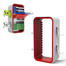 PS5 게임타이틀 수납장 18P 게임패드 거치대 파워업 PS4 XBOX 닌텐도스위치2, 레드, 1개, 파워업 게임타이틀 수납장