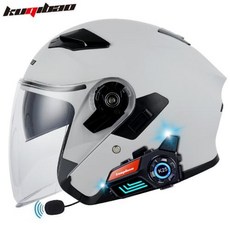헬멧 블루투스 이어셋 Bluetooth Motorcycle Helmet Half Open face Do, M, 9)Matte cold ash