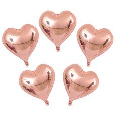 하트 은박풍선(45cm) 풍선 장식 파티용품 [에브리띵스마일] 1103, 5개, 로즈골드