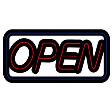 오픈 네온사인 조명 카페 패스트푸드 LED 무선 매장 리모콘 OPEN-A 모델, 1개, RGB