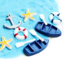 보트 배 튜브 닻 노 파츠 여름 비치 바다 해변 미니어처 테라리움 젤 캔들 디오라마 만들기 재료, 회색 닻, 회색 닻