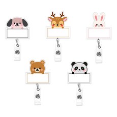 애니멀 모티브의 명찰 버클 세트 캐릭터 애니멀 명찰 버클, 1세트, 믹스컬러