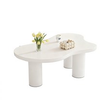 雲朵造型茶几 簡約現代風客廳 圓形, 白色, 1件