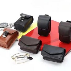 소가죽 돋보기 안경 케이스 접이식 안경집 벨트 휴대용 심플 수납 파우치 선물용, 22.  세로 착용 벨트