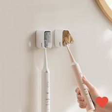 칫솔 거치대 벽걸이 무타공 건조대 칫솔 보관함 욕실 위생 살균기 용품 벽면 방지 선반 닫힘 차단 먼지, 브라운