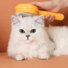 가또 고양이 강아지 빗 햄버거 펫 브러쉬, 옐로, 1개