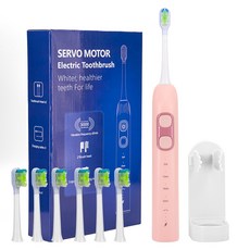 Sarmo Care 음파전동칫솔 초음파 전동칫솔 스마트 본체 전동칫솔 파워화이트닝 전동칫솔 전동칫솔 리필브러쉬 칫솔모6개 스탠드와 휴대용 케이스 포함, Pink, 1세트, X300