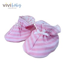 Vivibaby【台灣現貨.MIT】純棉條紋蝴蝶結 嬰兒腳套 保暖止滑 腳套 BABY衣服 寶寶 嬰幼兒腳套 原廠批發