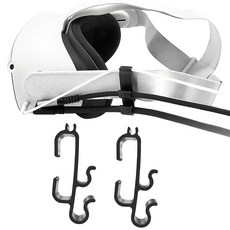 VicRole VR Cable Clamp for Meta Quest 3S Quest 3 Quest 2 – 3-Slot Drop-Proof Cord Organizer Adj, 블랙