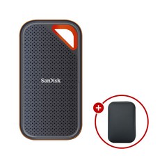 샌디스크 익스트림 포터블 Extreme Portable SSD E81 + SSD 파우치, 블랙, 1TB