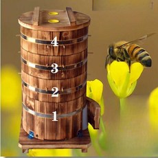 원형 양봉통 벌집통 벌통 꿀벌 둥지 채밀 양봉 박스, 1개