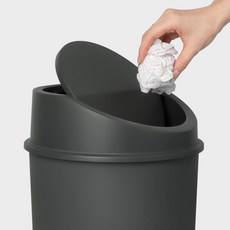 차분한 컬러감 가정용 스윙 휴지통 사무실 쓰레기통 예쁜 디자인 분리수거함 화장대 주방, 노마 휴지통_4호 20L (아이보리)