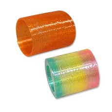 형광 칼라링-PP-소/어린이놀이용/스프링/장난감/완구, 1개, 무지개칼라링