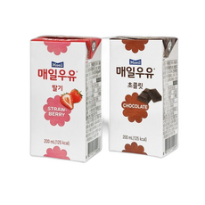 매일 멸균우유 초코 딸기 2종 200ml x 24팩 묶음