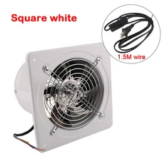 4/6 인치 파이프 배기 팬 공기 통풍기 금속 환기 추출기 욕실 화장실 벽 덕트 110V, 01 6-inch, 01 220V, 01 Square White