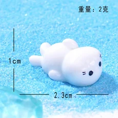 미니 Realisitic 동물 인형 수지 북극곰 펭귄 인감 빙산 피규어 DIY 장식품을위한 소형 케이크 토퍼 만들기, 01 One Size, 09 1PC 2