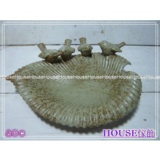 House傢飾 陶瓷鳥造型置物盤，葉子造型設計，適合擺放水果、飾品或名片