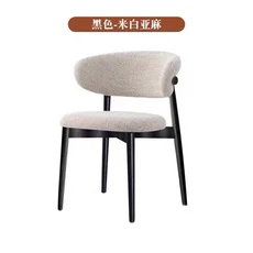 단단한 나무 식당 의자 북유럽 부드러운 가방 호텔 뒤 레스토랑 카페 디자이너 책상, 03 22