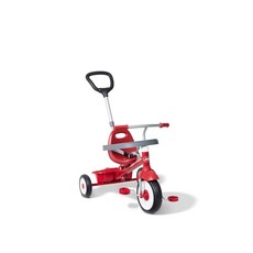 Radio Flyer小角鹿三合一三輪推車，可拆卸推桿，安全帶，玩具置物箱, Red, 1個