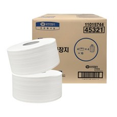 45321 세이브 점보롤 화장지 250m 2겹 16롤 한반스 대용량 잠보 화장지 물에녹는 휴지, 16개입, 1박스