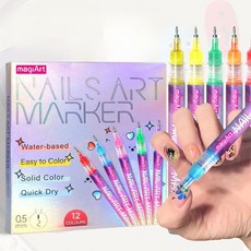 다온 네일아트 꾸미기 펜 12색, 1세트, 기본