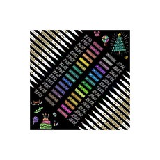 Shuttle Art 메탈릭 마커펜 24색 세트 컬러펜 수성 속건 포토 앨범 수제 카드 연하장 유리 목재 세라믹 등의 표면에 피트 코믹 크래프트