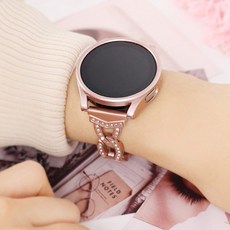 오르몽트 갤럭시워치8 7 6 5 4 3 호환 V큐빅 브레이슬릿 메탈 스트랩 프로 클래식 밴드 시계줄 줄질, 핑크골드