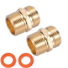 Kbrotech 황동 정원 호스 어댑터 1.9cm(3/4인치) GHT 암 x 1.3cm(1/2인치) NPT 암 커넥터 GHT to NPT 어댑터 황동 피팅 황동 정원 호스, 3/4”GHT Male x 3/4”NPT Male