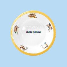 짱구 멜라민 찬기 노랑 반찬기 캐릭터 접시