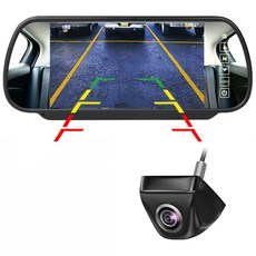 카메라+모니터 화물차용 7인치 룸미러 후방카메라 풀세트, 블랙카메라, 6M(기본/일반 승용차)