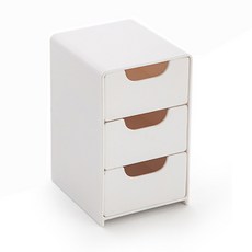 미니 수납장 수납 정리함 서랍형 수납함 3단 분리형 데스크 소품정리용, 화이트, 1개, 화이트