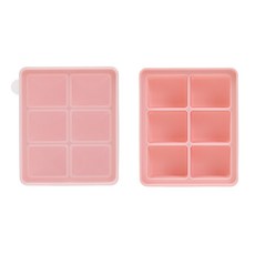 네오실리 국산 프리미엄 실리콘 얼음틀 다진마늘 이유식 냉동틀, 2개, 피치핑크