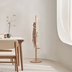 핀란디아 엘라인 원목 원형 옷걸이 낮은 행거, 내추럴